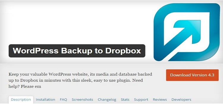 WordPress backup to Dropbox